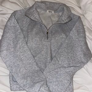 Garage Heather Gray Quarter Zip Crop